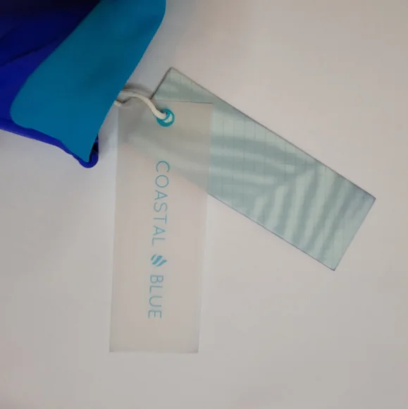 NWT Coastal Blue Women’s Swimsuit Halter Neck Cutout-Front, size L 12-14 - Picture 3 of 7